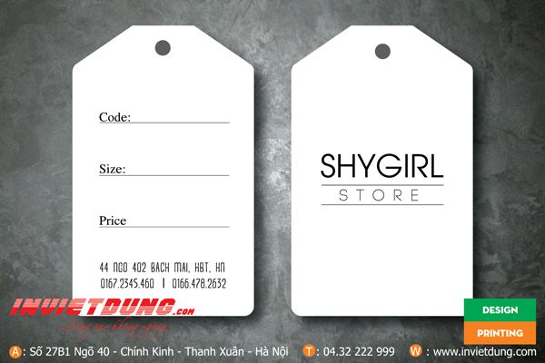 Mẫu tag quần áo đơn giản mà sang trọng
